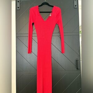 NWT Freshman Vibrant Red Long Sleeve Dress